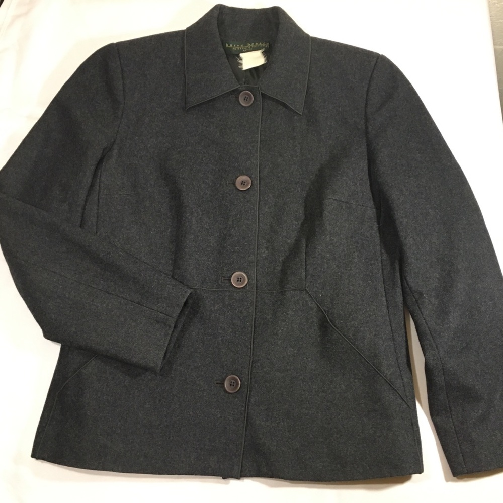 Dark Gray Wool Blazer Harve Bernard Beautifully Stitched